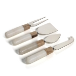 Marble and Wood Cheese Tool, Set of 4